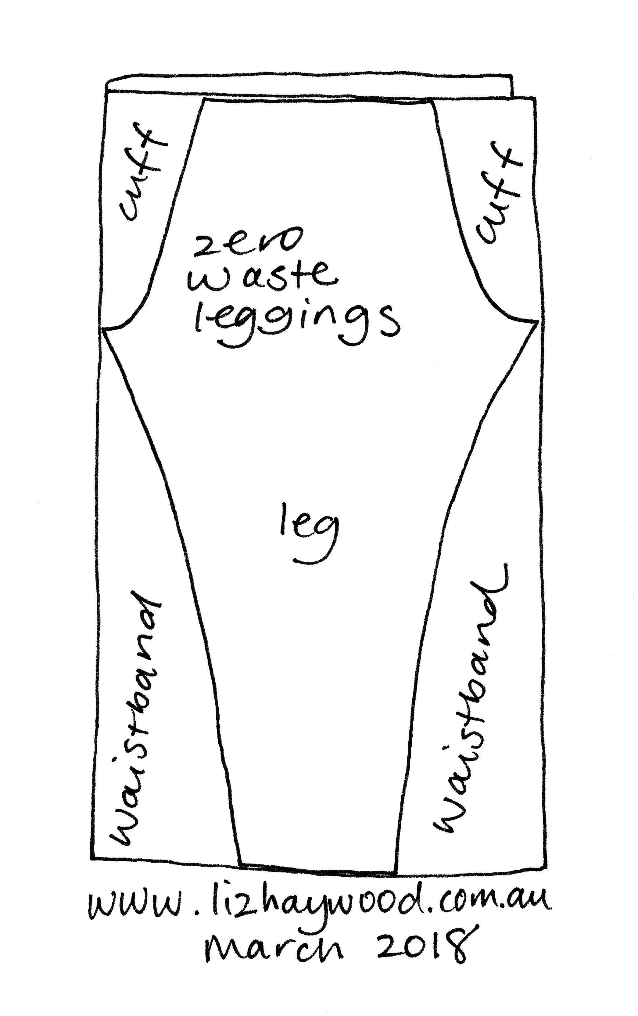 2092x3332 Zero Waste Leggings Sketch - Leggings Sketch