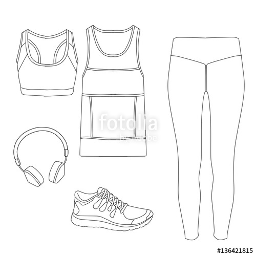 500x500 Flat Fashion Sketch - Leggings Sketch