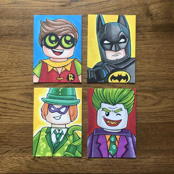 570x570 Lego Batman Movie Choice Of Ooak Sketch Cards Lego Batman Etsy - Lego Batman Sketch