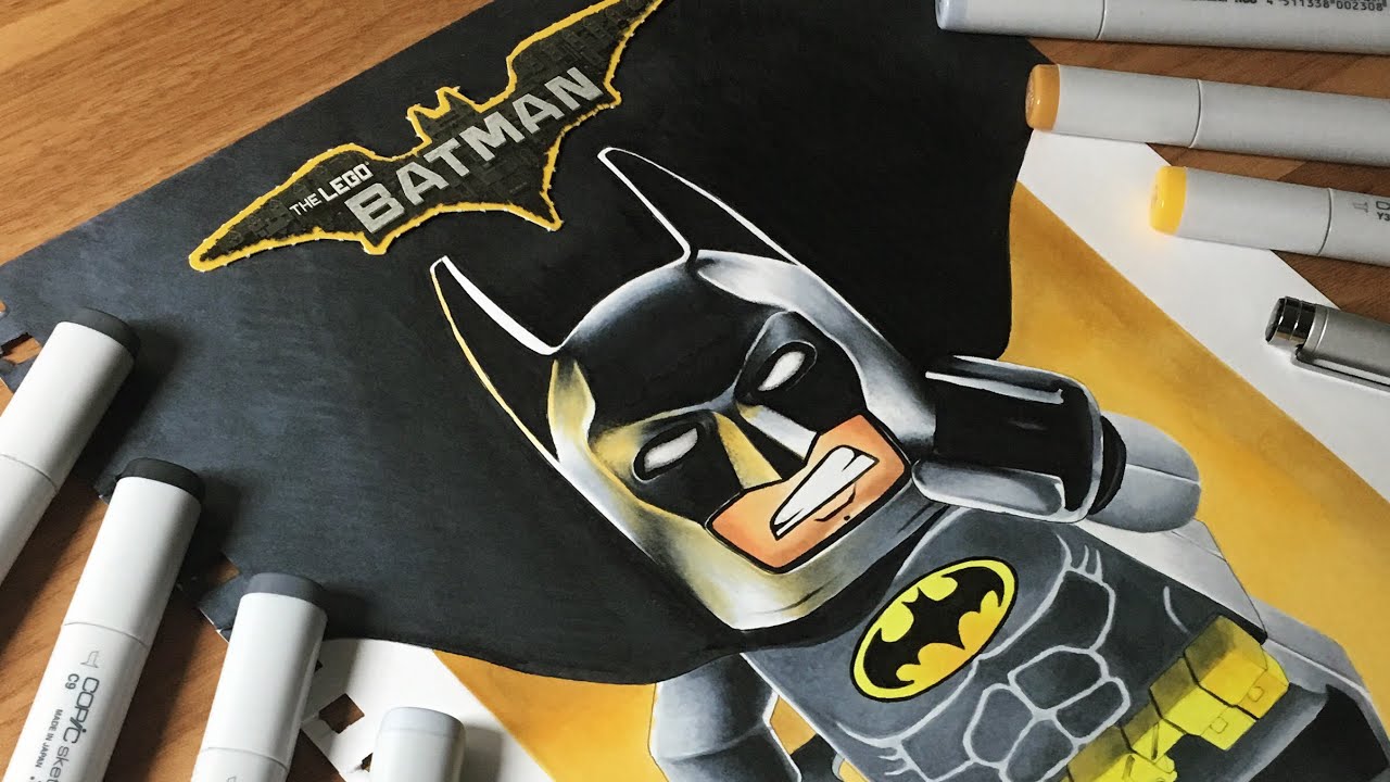 1280x720 Lego Batman Drawing (Copic Sketch) - Lego Batman Sketch