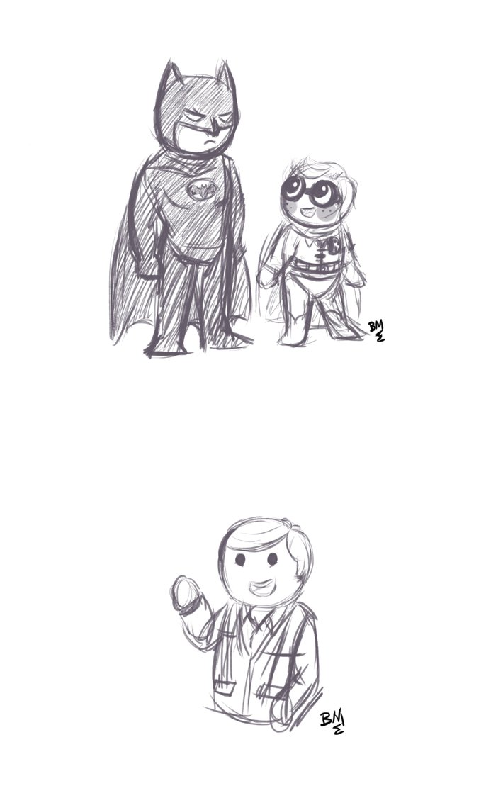 710x1126 Sketch Lego Batman And Lego Movie By Maimed Bunny - Lego Batman Sketch