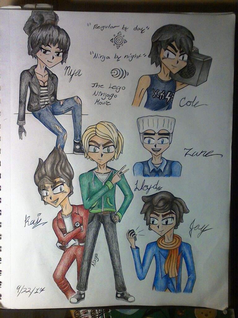 768x1024 Ninjago Movie Characters In Civilian Clothes Manga Drawing - Lego Ninjago Sketch