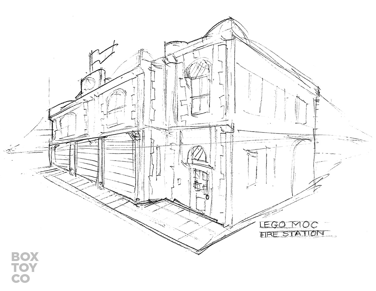 1200x931 Bricktoyco Custom Classic Style Lego Fire Station Modularwith 3 - Lego Sketch