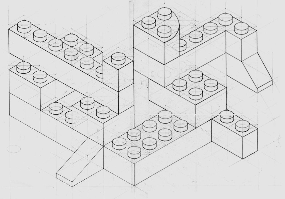 1000x700 Lego Drawing - Lego Sketch