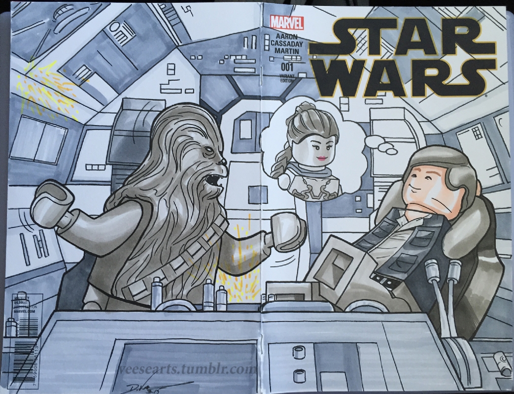 1043x800 Lego Star Wars Han Solo Amp Chewbacca Sketch Comic Cover, In Dan - Lego Star Wars Sketch