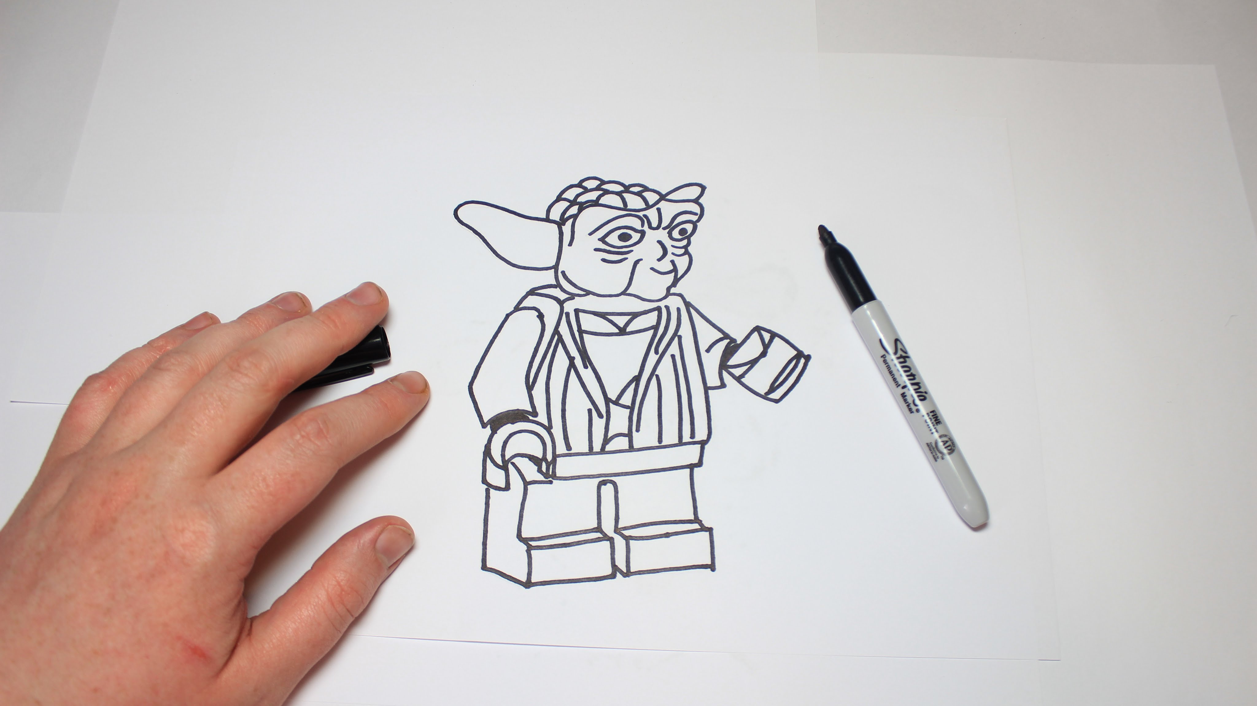 4096x2301 Easy How To Draw Lego Star Wars Yoda - Lego Star Wars Sketch