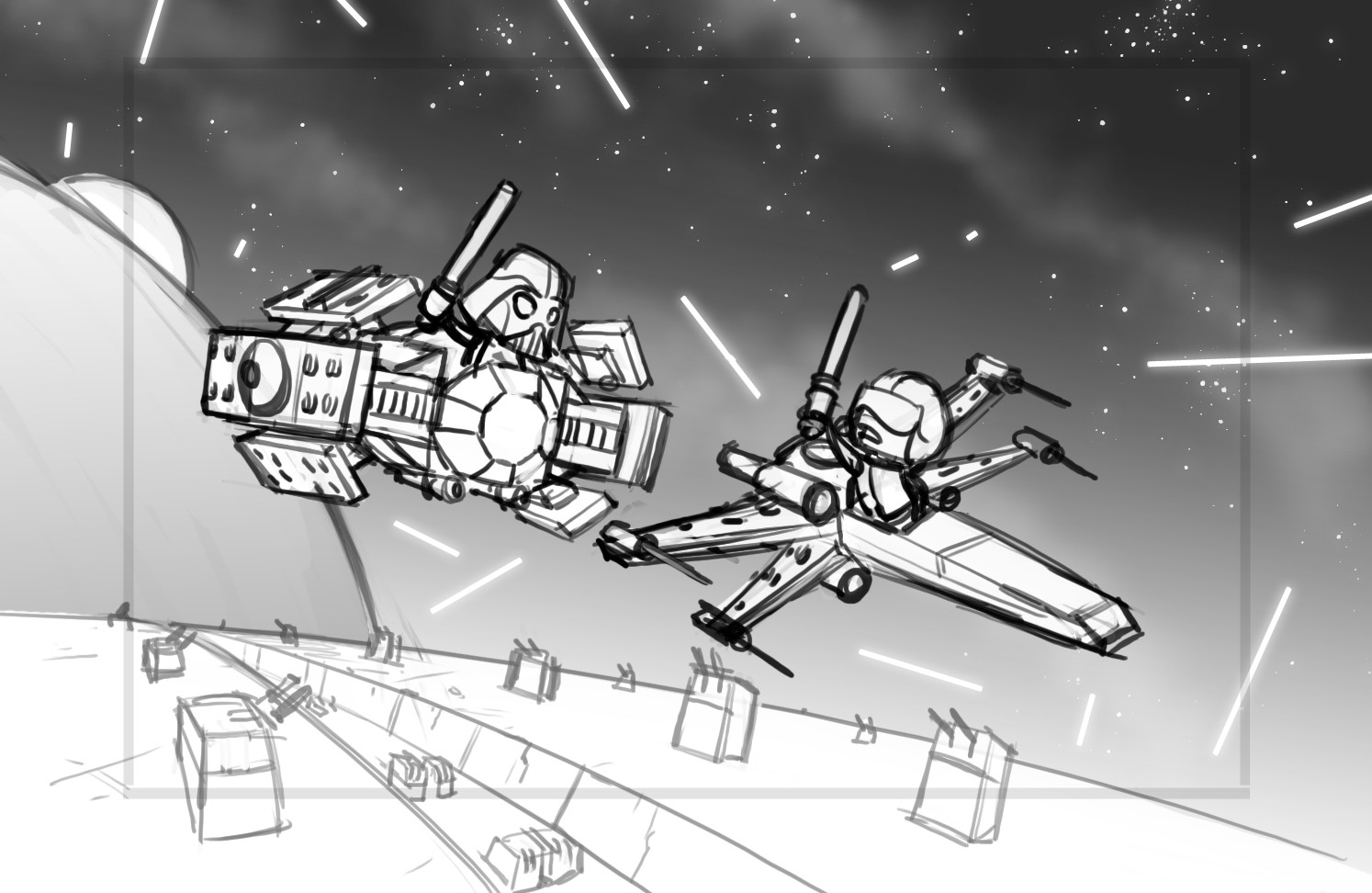 1494x972 Josh Jularbal - Lego Star Wars Sketch