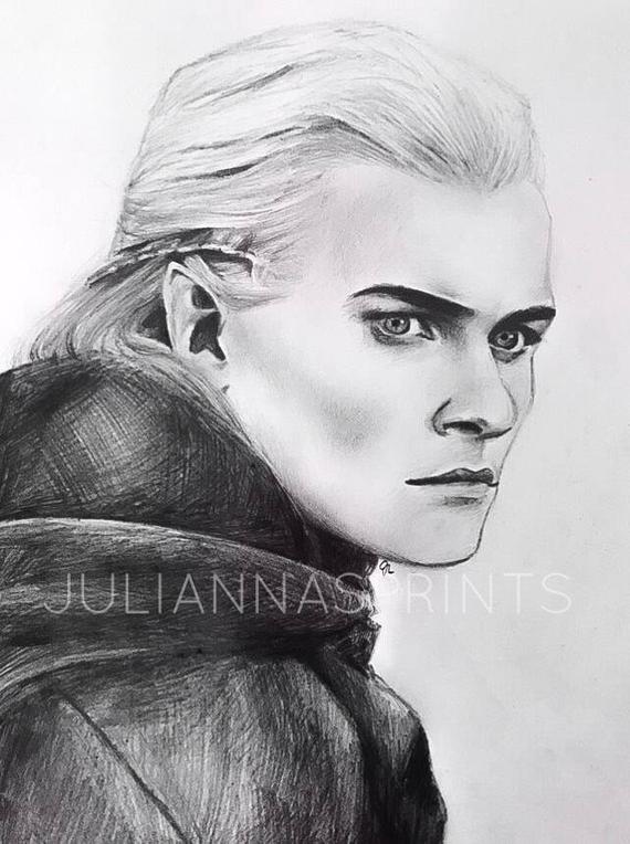 570x764 Print Legolas Drawing Lord Of The Rings Art Lotr Artwork Etsy - Legolas Sketch