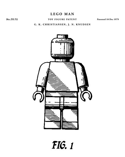 440x550 Lego Man Patent Drawing Blueprint Posters By Vintago Redbubble - Legoman Sketches