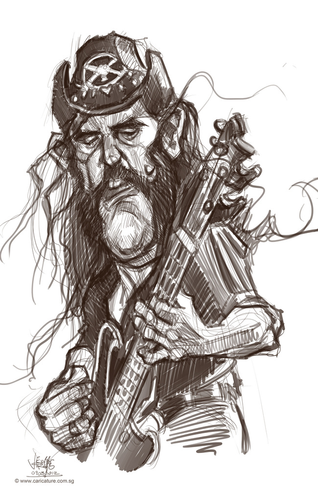 650x1024 Digital Caricature Sketch Of Lemmy Kilmister - Lemmy Sketch