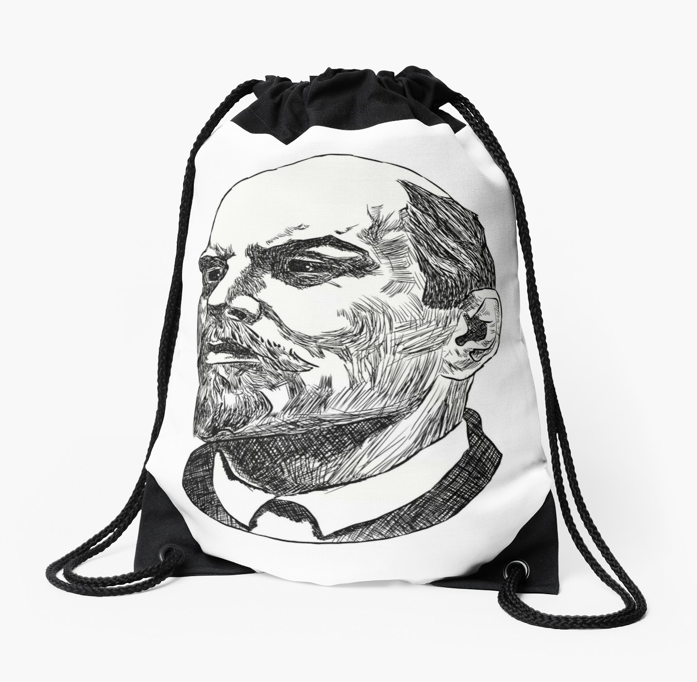 1435x1404 Vladimir Lenin Sketch Drawstring Bags By Polosophy Redbubble - Lenin Sketch