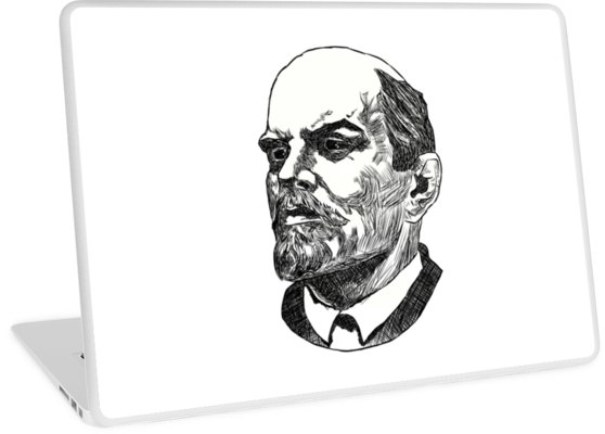 558x400 Vladimir Lenin Sketch Laptop Skins By Polosophy Redbubble - Lenin Sketch