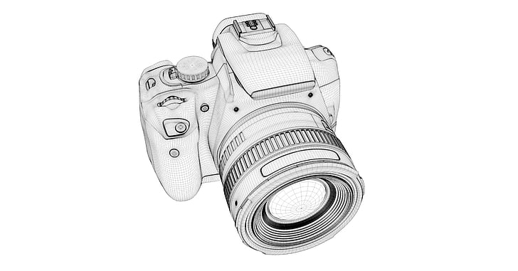 728x381 Royalty Free Photo Dslr Camera 3d Sketch Pickpik - Lens Sketch