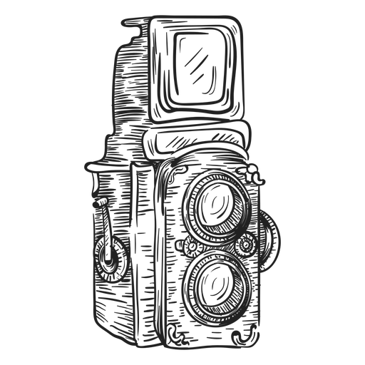 512x512 Twin Lens Camera Sketch - Lens Sketch