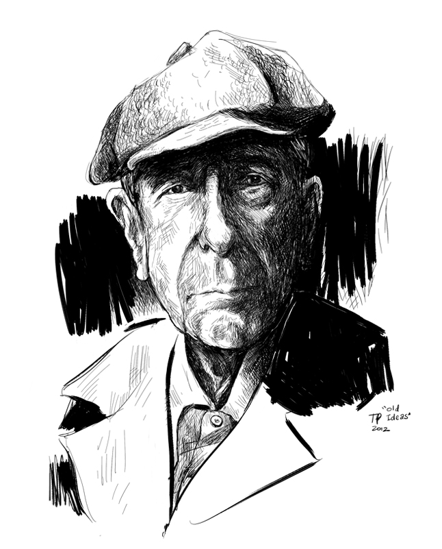 646x801 Leonard Cohen (Poet, Musician) Drawn Portraits By Tom Pokinko - Leonard Cohen Sketches