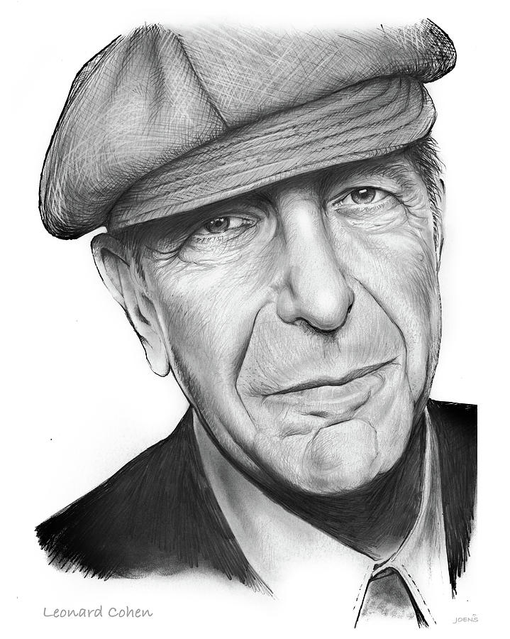 719x900 Leonard Cohen Drawing By Greg Joens - Leonard Cohen Sketches