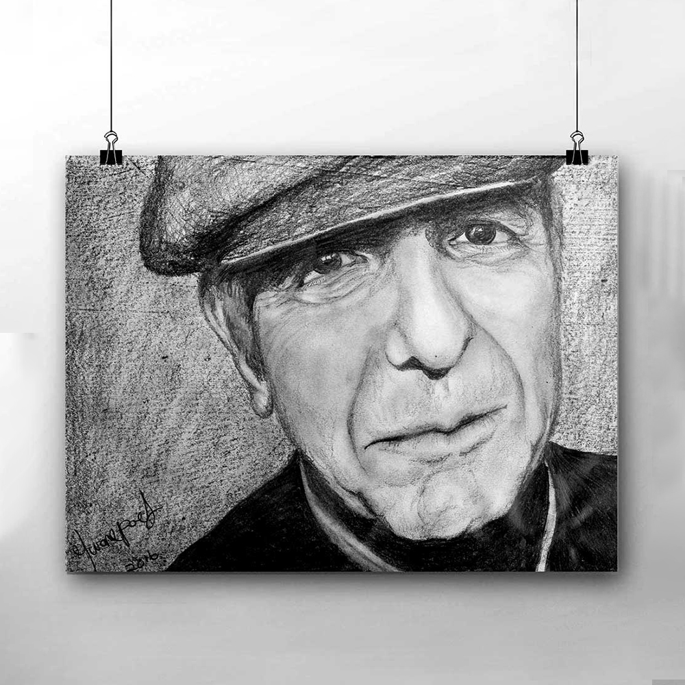 1000x1000 Leonard Cohen Portrait - Leonard Cohen Sketches