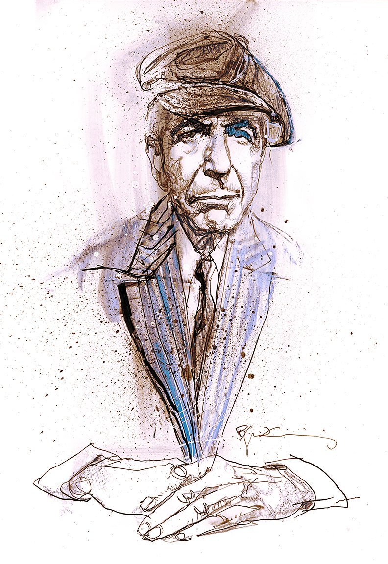 792x1151 Bill Sienkiewicz On Twitter R.i.p. Leonard - Leonard Cohen Sketches