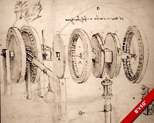 300x240 Leonardo Da Vinci Engineer Sketch Machine Gears Drawing Real - Leonardo Da Vinci Sketches