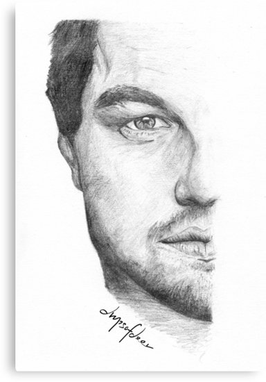 384x550 Leonardo Dicaprio Canvas Prints By Dropsofdeer Redbubble - Leonardo Dicaprio Sketch