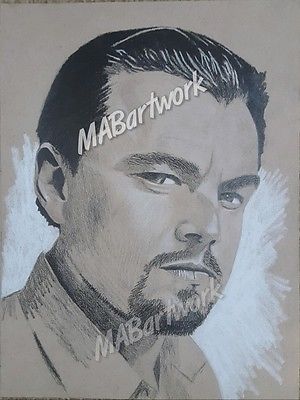 300x400 Leonardo Dicaprio Portrait Print Of Original Sketch Charcoal - Leonardo Dicaprio Sketch