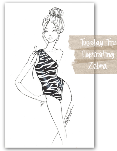 500x646 Fashion Sketches Tuesday Tip Illustrating Zebra - Leopard Print Sketch