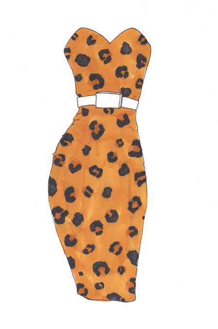 450x679 How To Draw Leopard Print I Draw Fashion - Leopard Print Sketch