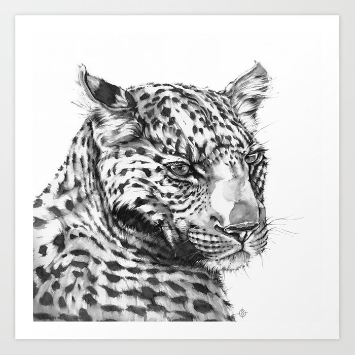 700x700 Leopard (Black Amp White) Art Print By Sillierthansally Society6 - Leopard Print Sketch