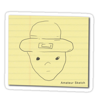 375x360 My Unoriginal Leprechaun Amateur Sketch Shirt Stickers By Kirk - Leprechaun Amatuer Sketch