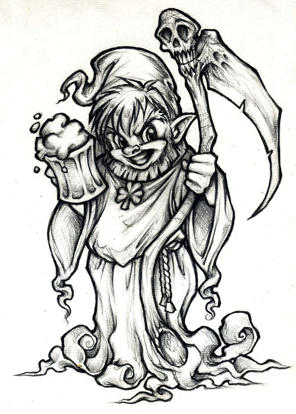 600x839 Leprechaun Tattoo By Childofdune - Leprechaun Sketch Artist