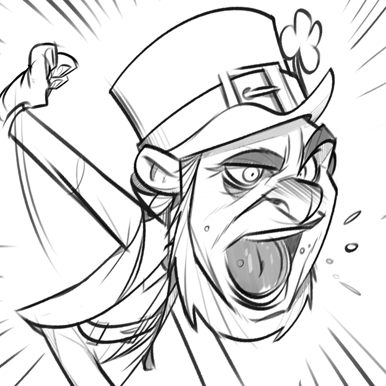 1250x1250 P.cohen Sketch Blog Angry Leprechaun - Leprechaun Sketch Artist