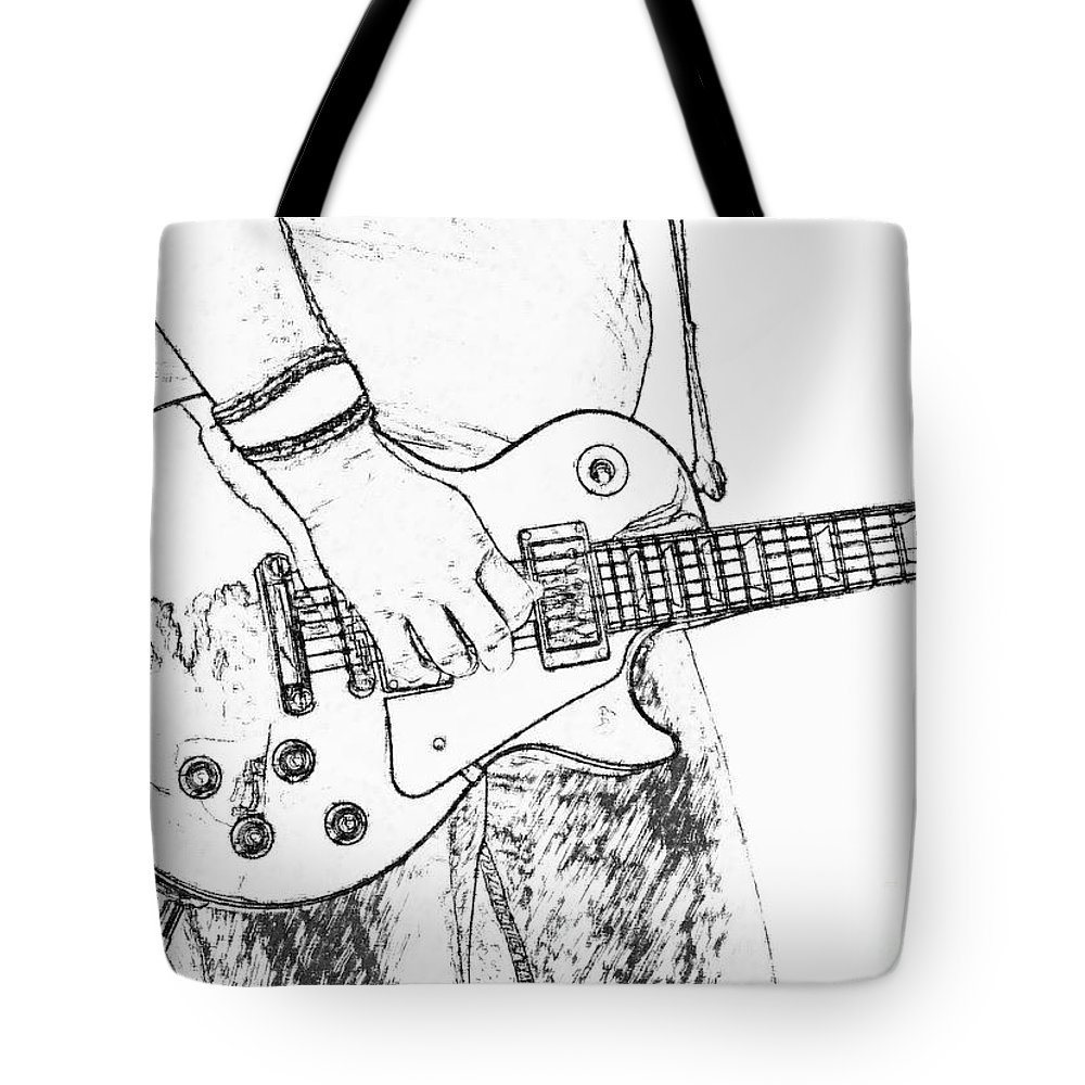 1000x1000 Gibson Les Paul Guitar Sketch Tote Bag For Sale By Randy Steele - Les Paul Sketch