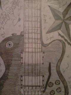 240x320 Les Paul Guitar Sketch By Zoe Emo Punk - Les Paul Sketch