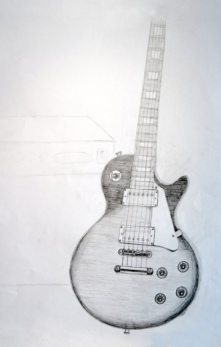 714x1117 Les Paul Sketch By Akupara - Les Paul Sketch
