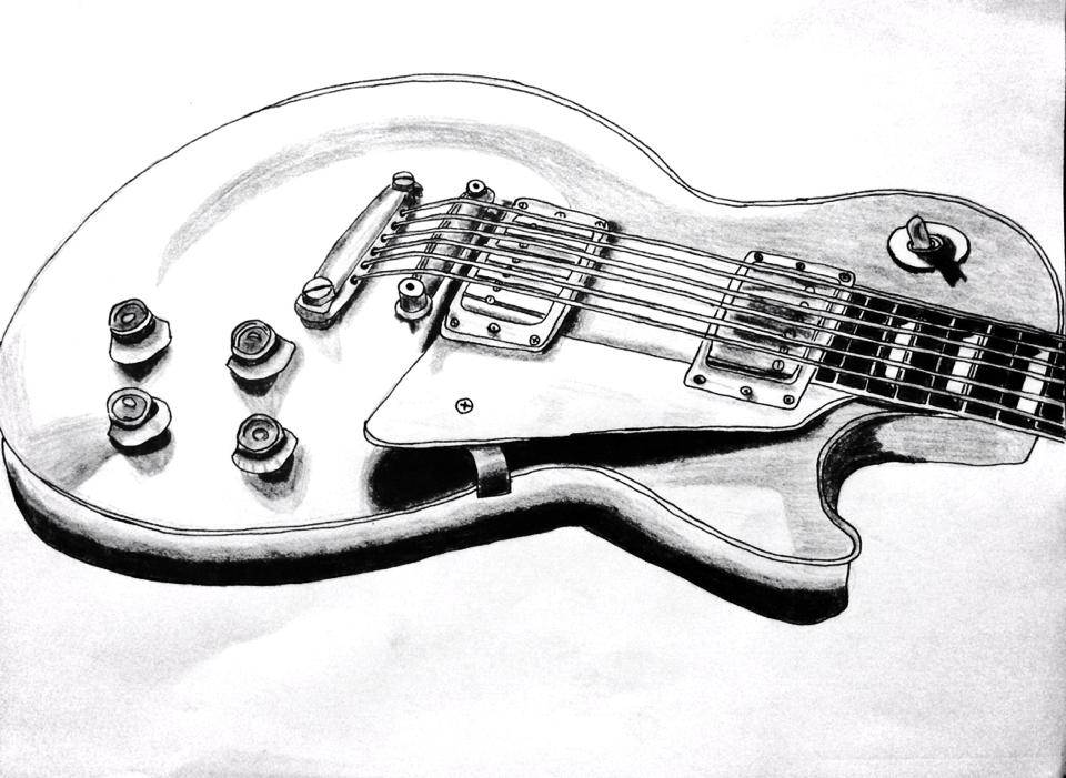 960x701 Les Paul Sketch By Fifth Period - Les Paul Sketch