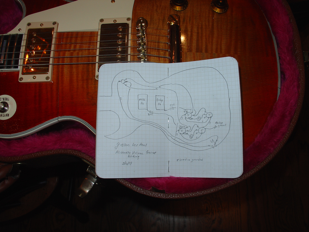 1024x768 Field Notes Sketch Les Paul Wiring Sketch Used To Rewire - Les Paul Sketch