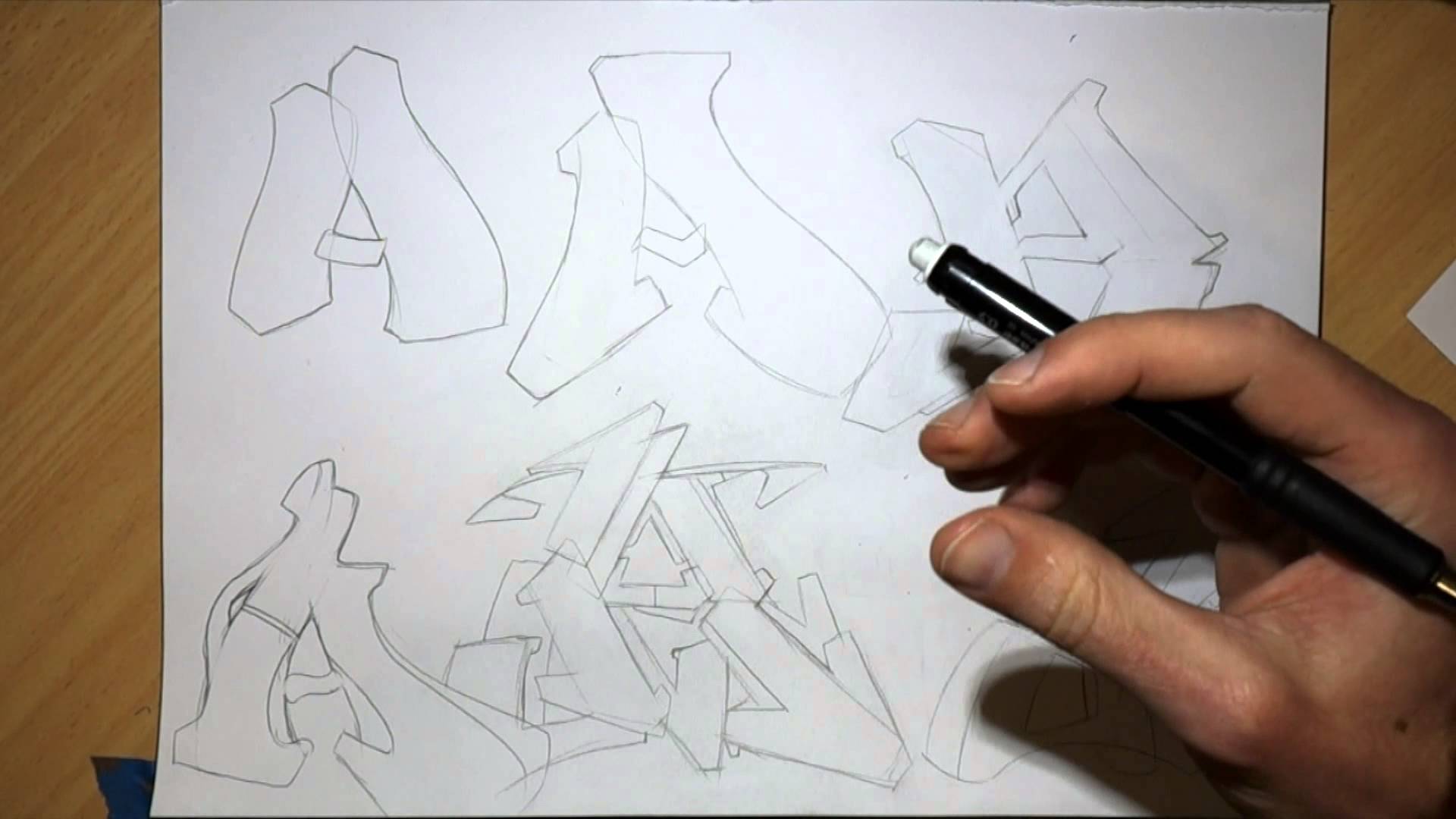 1920x1080 Graffiti Letters, Sketching Techniques Part 1 - Letter A Sketch