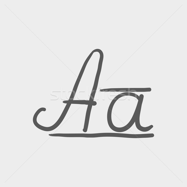 600x600 Cursive Letter A Sketch Icon Vector Illustration Andrei Krauchuk - Letter A Sketch
