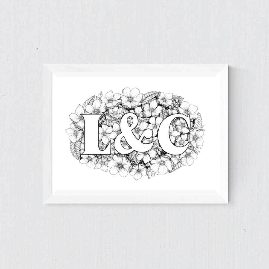 900x900 Custom Pair Letter Drawing C Mae Art - Letter A Sketch