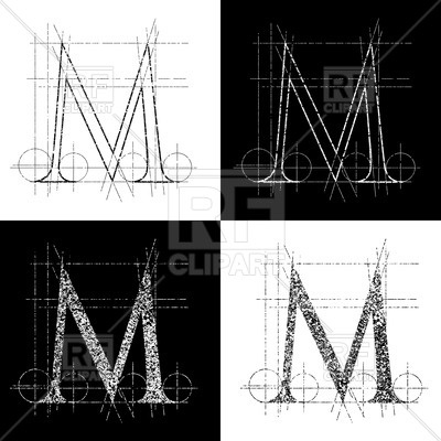 400x400 Drawing Letter M Vector Image Vector Artwork Of Signs, Symbols - Letter M Sketch