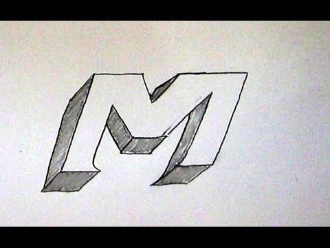 480x360 How To Write Letter M In 3d Easy 3d Sketch Tutorial For Kids - Letter M Sketch
