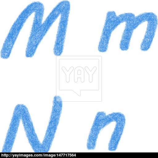 512x512 Blue Sketch Font Set - Letter M Sketch