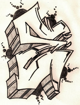 307x400 Grafity Graffiti Letters Sketch In Alphabet E By Eyar - Letter S Sketch