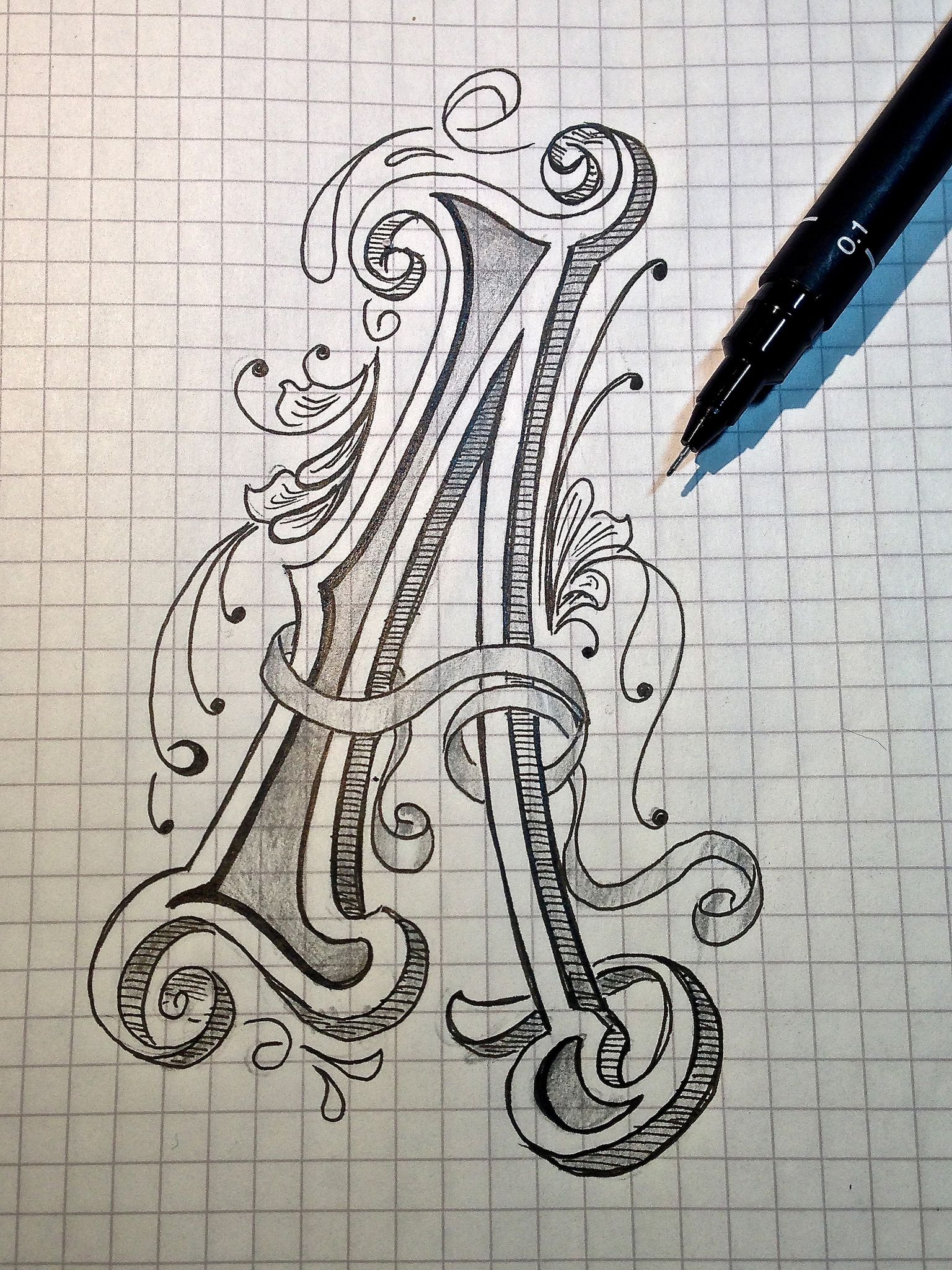 1536x2048 Sketch - Letter S Sketch