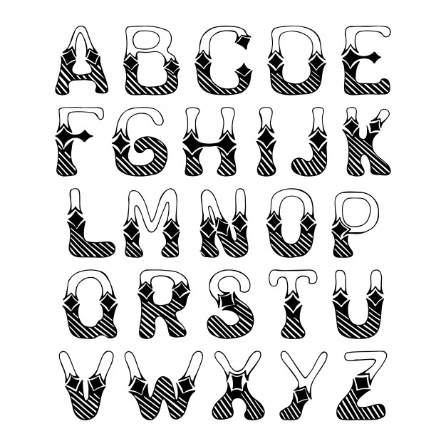 626x626 Sketch Hand Drawn Alphabet With Hatch Ornament Font Letters - Letter S Sketch