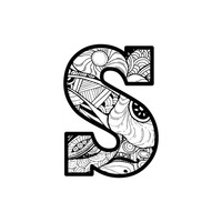 200x200 Alphabet Alphabets Design Designs Pattern Patterns Creative - Letter S Sketch