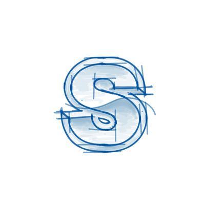 400x400 Blueprint Font Sketch - Letter S Sketch