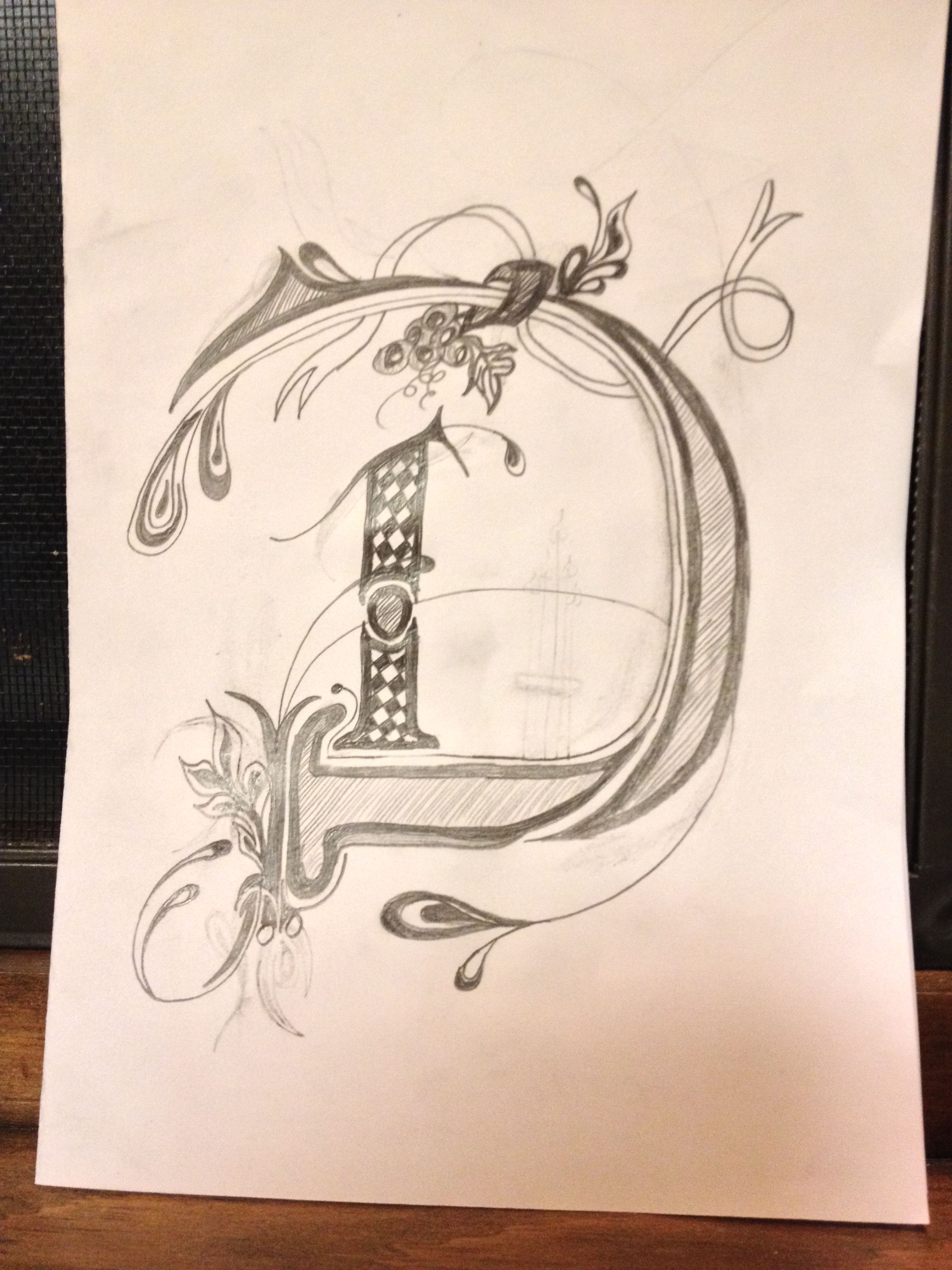 2448x3264 Pencil Sketch Letter D ~d~ For Debbie - Letter Sketch