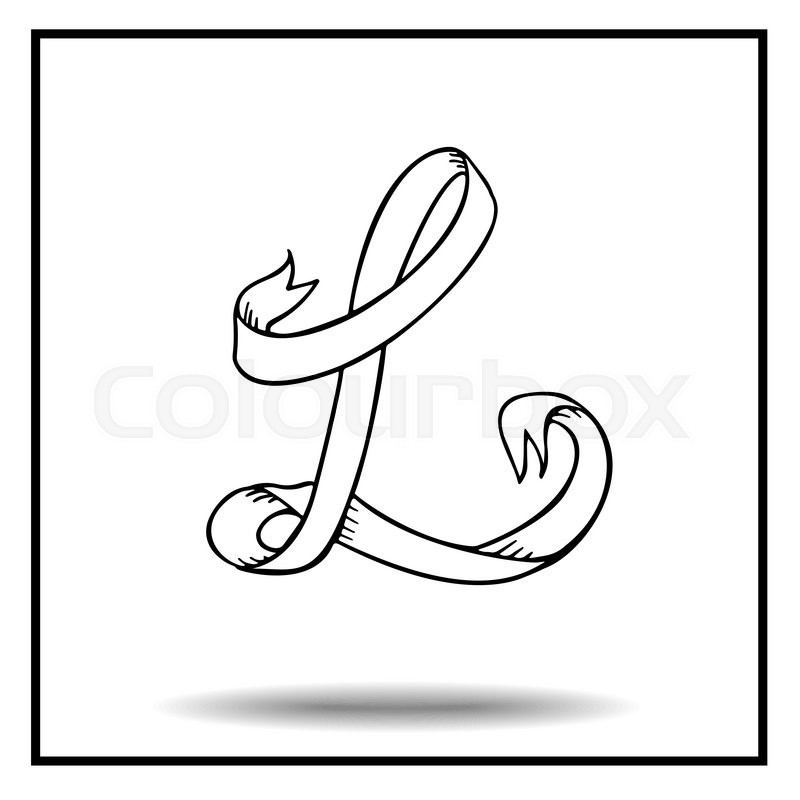 800x800 Ribbon Alphabet. Ribbon Letter. Ribbon L. Display Ribbon Font - Letter Sketch