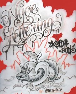 242x300 Nyce Lettering Sketch Book Tattoo Flash Book 198 Pages Lettering - Lettering Sketch